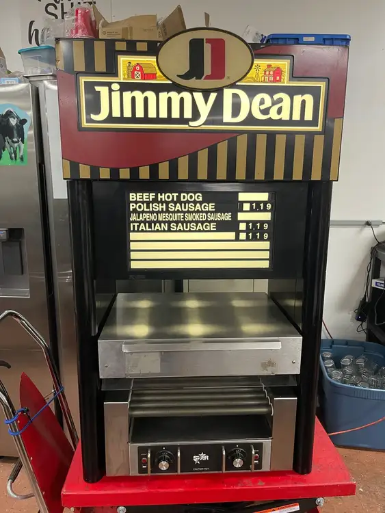 Used Star Used Star 25S Stainless Hotdog Roller Star Ambient Bun Box SS25-BB and Lighted Display 120V Concession Equipment Illinois US | Falcon Restaurant Supply #1375896
