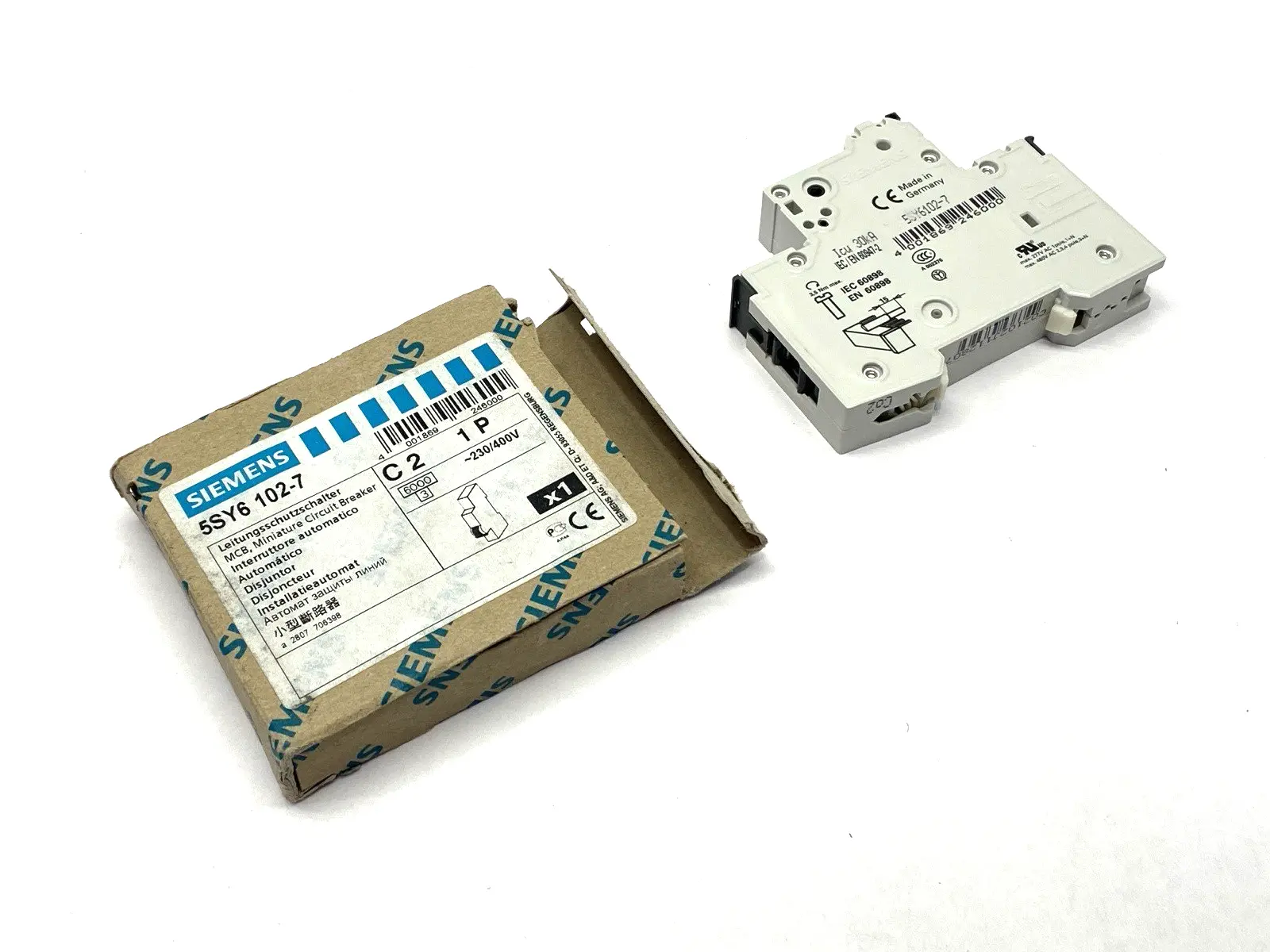 New | in-Stock Siemens Miniature Circuit Breaker 1-Pole 230/400V 2A Circuit Breakers Michigan US | Maverick Industrial Sales #1398644