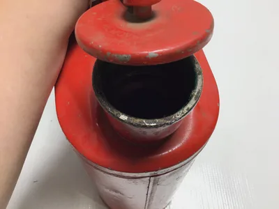 Naptha Vintage Red Metal Safety Can For Flammables Flame Arrester Trigger-Handle