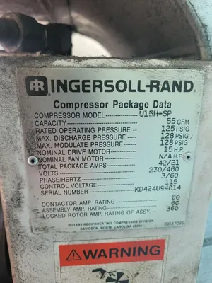 Used 1994 INGERSOLL RAND U15H-SP Rotary Screw & Sliding Vane Air Compressors Oregon US | [EZ] EZ Systems #1786850