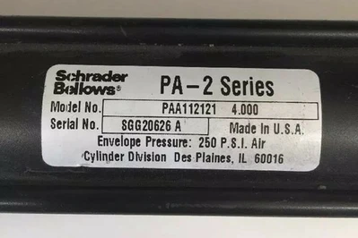 Used SCHRADER BELLOWS PAB117222 Cylinders | J&J Industrial Supply #501191