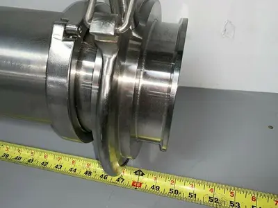 Stainless Steel 48" Pipe w/ Pepperl+Fuchs Proximity Switch, 6" Sanitary Fittings