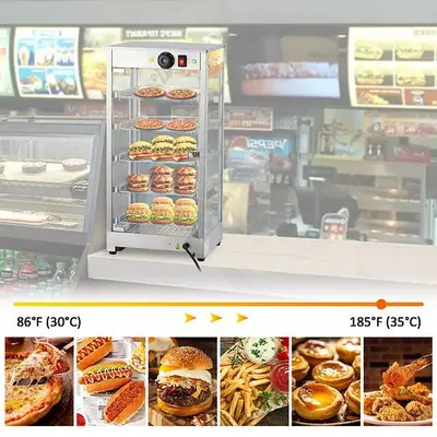 Commercial Food Pizza Pastry Warmer Countertop Display Case 3-Tier / 5-Tier  23" x19" x 34" high