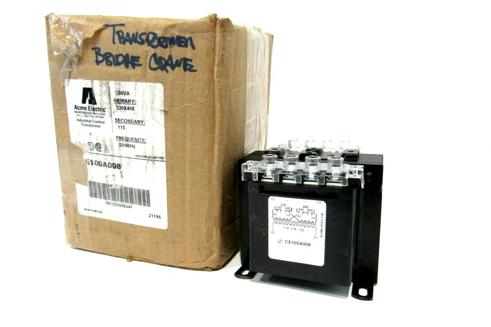 NEW ACME ELECTRIC CE100A008 INDUSTRIAL CONTROL TRANSFORMER