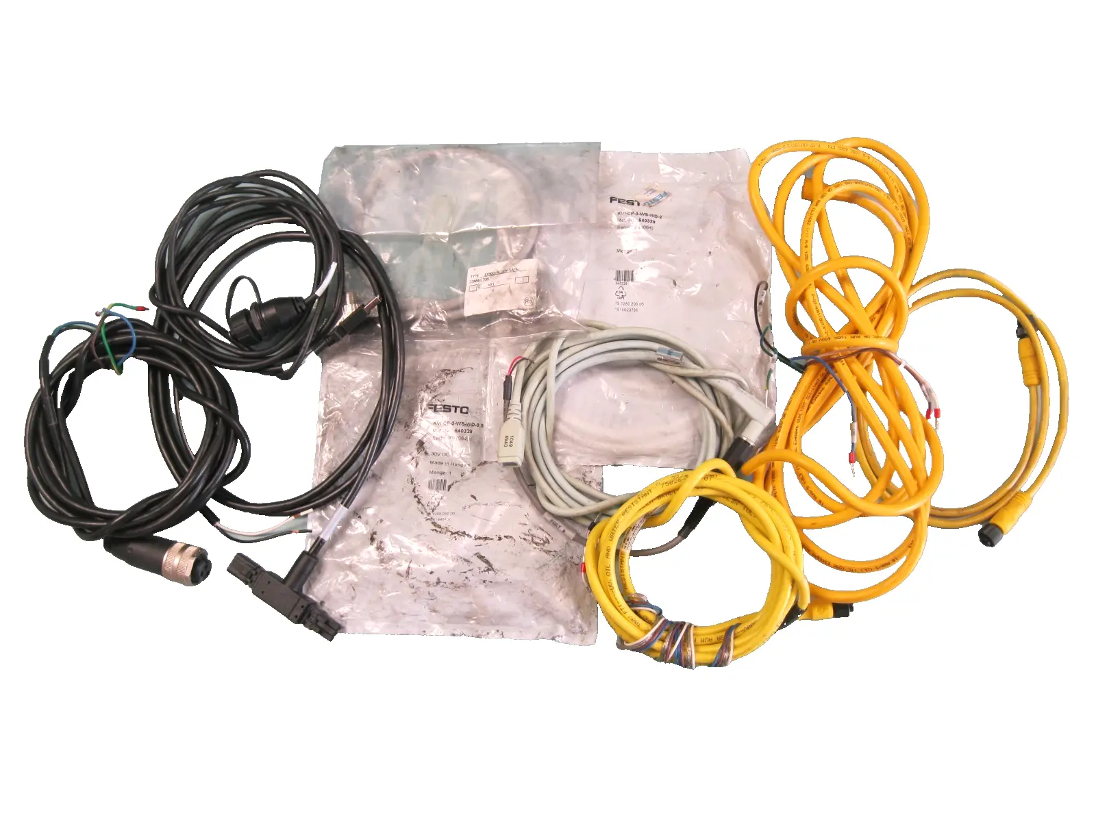 Mixed Lot Industrial Cables, Cords - Allen Bradley, Festo, Turck & More C3