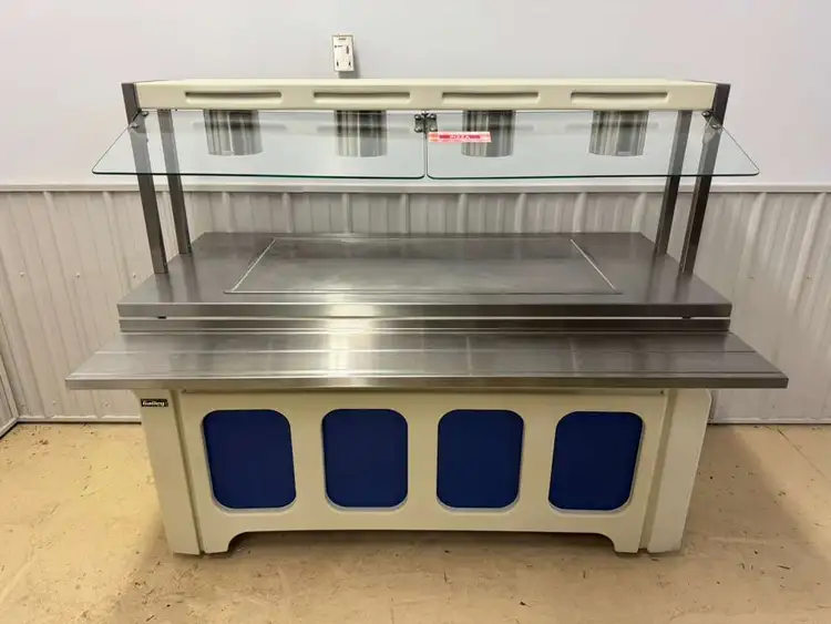 Used Galley Used Galley 69" Heated Top Buffet Table with Fold Down Shelves 120V 1380W Steam Tables (Food) Illinois US | Falcon Restaurant Supply #1375050