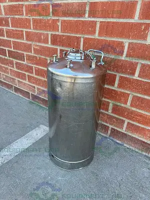 USED ALLOY PRODUCTS 45 LITER STAINLESS STEEL PRESSURE VESSEL 130 PSI