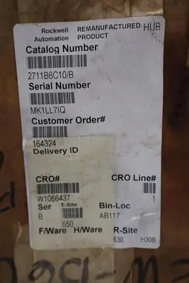 2711-B6C10 AB Factory Refurbished Allen Bradley Panelview 600 2711B6C10 #SGF-12