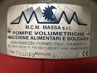 55 LPM MCM S/S Jacketed Gear Pump Type FPRD 512 X 4 kw
