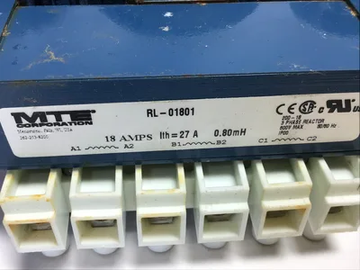 MTE RL-01801 Phase Line Reactor 18 Amps 0.80mH 3Phase 600V Max 50/60Hz