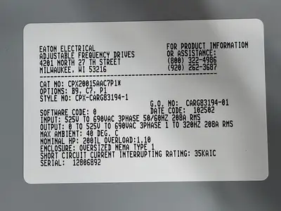 USED EATON CUTLER-HAMMER SVX175A1-5A4N1