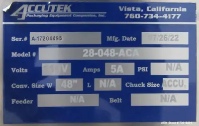 USED ACCUTEK PINCHVALVE