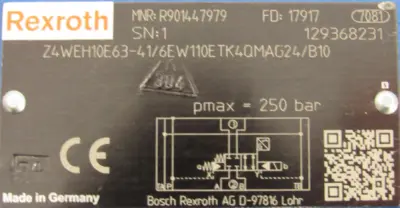 NEW REXROTH R901447979 VALVE R900782389 Z4WEH10E63-41/6EW110ETK4QMAG24/B10