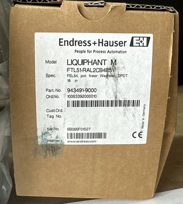 NEW Endress+Hauser FTL51-RAL2CB4E5Y