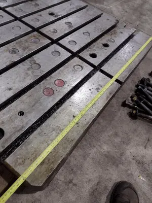 120" X 48" X 6" T-SLOTTED PRESS BOLSTER PLATE: STOCK #22522