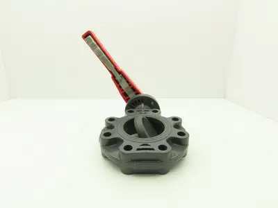 Spears 4" CPVC Butterfly Valve PVC Disc 8-Bolt w/Handle 150psi