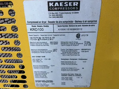 Used KAESER KRD100 Refrigerated Air Compressor Dryers Ohio US | HGR 24 #1407535