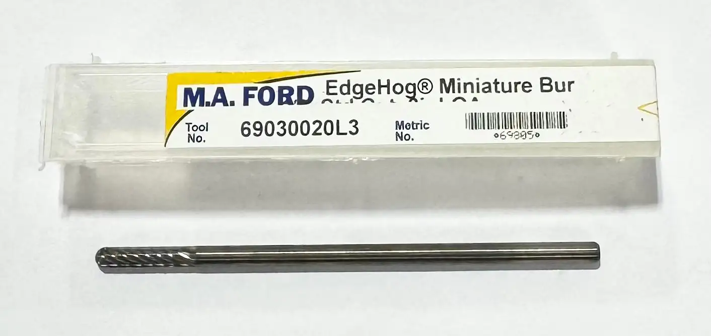 M.A. Ford 1/8" Carbide Miniature Burr SC-42L3 Single Cut 1/8" Shank USA