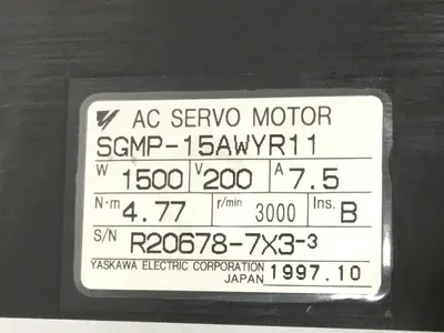 Used YASKAWA SGMP-15AWYR11 Motors (misc) Michigan US | Ideal Machinery #711603