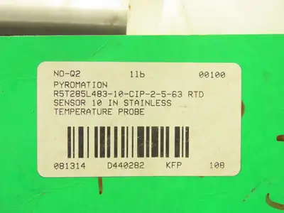 Pyromation R5T285L483-10-CIP-2-5-63 RTD Temperature Sensor 10"Probe Stainless