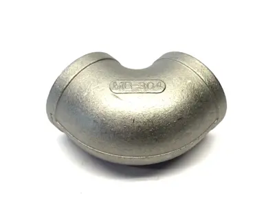 4464K18 | 304 SS Threaded Pipe Fitting, Low-Pressure, 90 Deg. Elbow 1-1/2" NPT 5PK - New – Open box