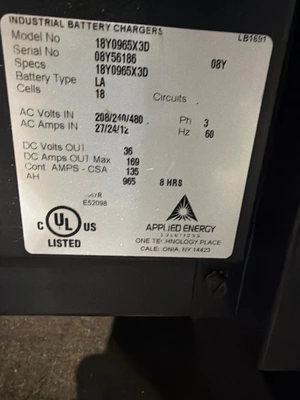USED APPLIED ENERGY SOLUTIONS 18Y0965X3D