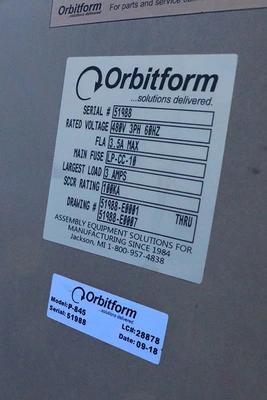 USED 2018 Orbitform P-845