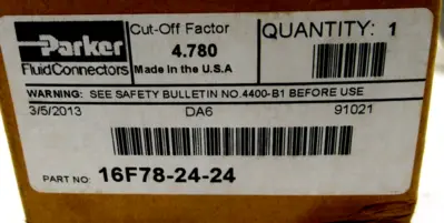 NEW PARKER 16F78-24-24 ELBOW FLANGE HEAD 16F782424