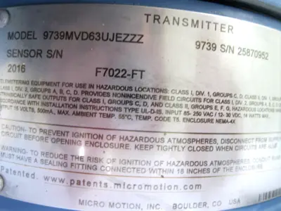 USED Micro Motion 9739 MVD 63UJEZZZ