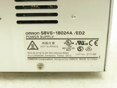 Omron S8VS-18024A Switch Mode Power Supply In 100-240VAC Out 24VDC 7.5A Lot of 2