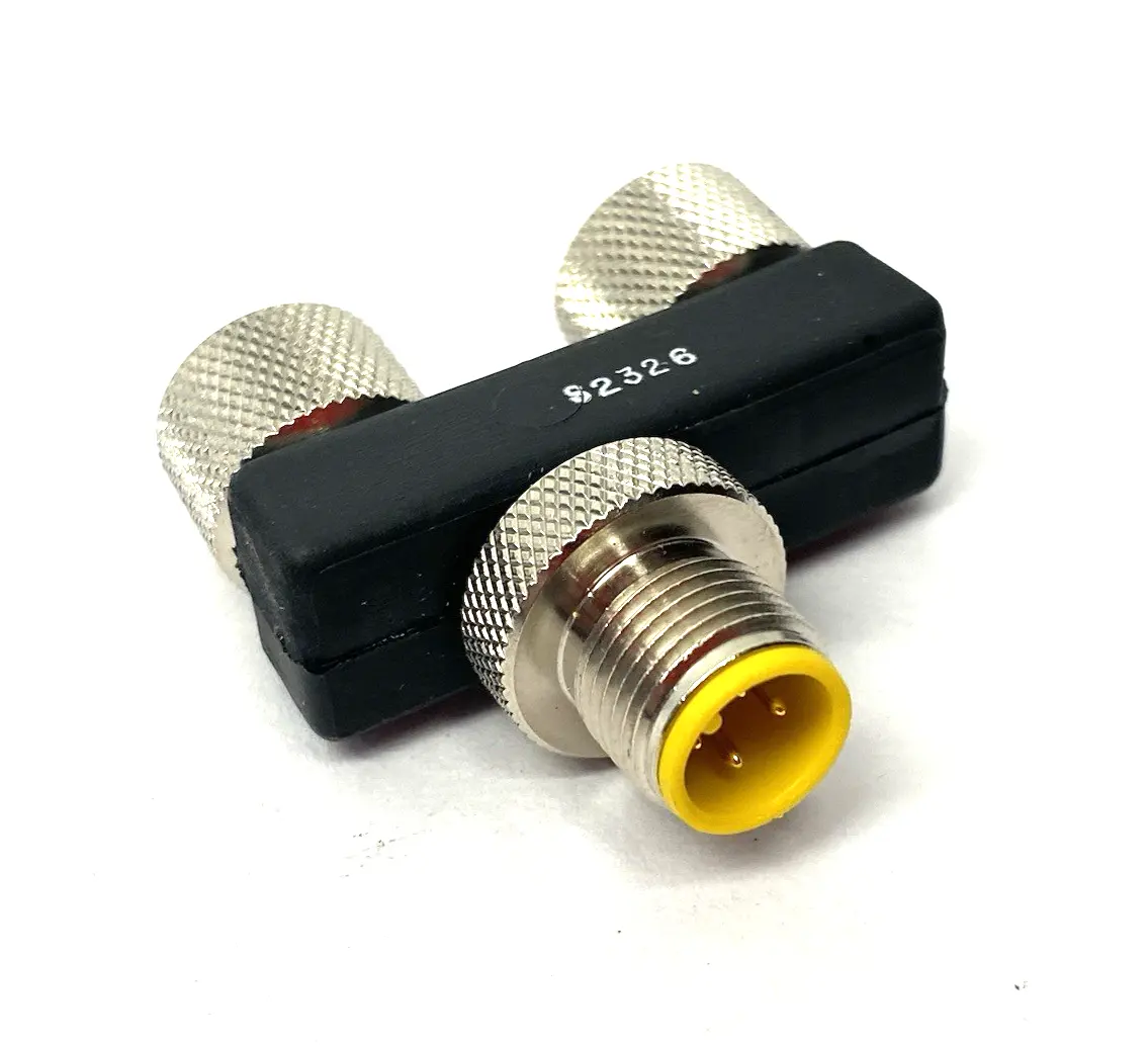 USED BELDEN, LUMBERG AUTOMATION Y-SHAPE MICRO SPLITTER CONNECTOR M12 4-PIN 600000113