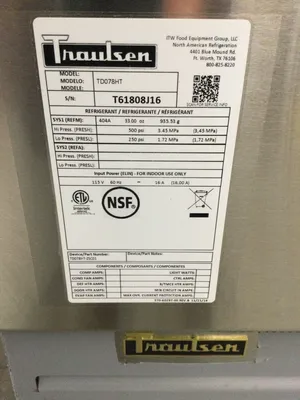 167-0268 Traulsen TD078HT1 Self Contained Seafood Service Cooler Case w/ Casters