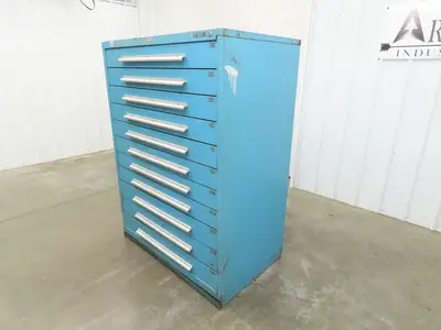 Nu-Era Modular Tool Storage Cabinet 11 Drawer 45x28x61" Stanley Vidmar Blue