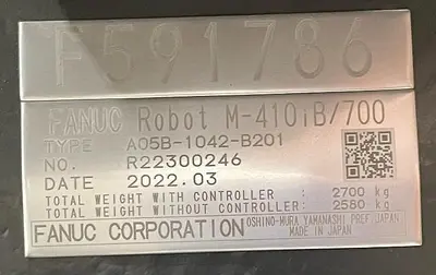Used 2022 FANUC M-410IB/700 PALLETIZING ROBOT WITH R-30IB PLUS CONTROLLER MINT! Robots | Harbor Machinery Inc. #1283372