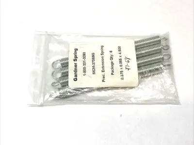 New | in-Stock Gardner Spring Prec. Extension Spring .375" x .055" x 4.50" LOT OF 6 Misc Fasteners Michigan US | Maverick Industrial Sales #1395731