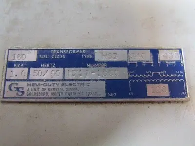 GS Hevi-Duty HSZ HZ12-1000 1.0KVA Electric Transformer 1PH 240/480 Pri 120V Sec