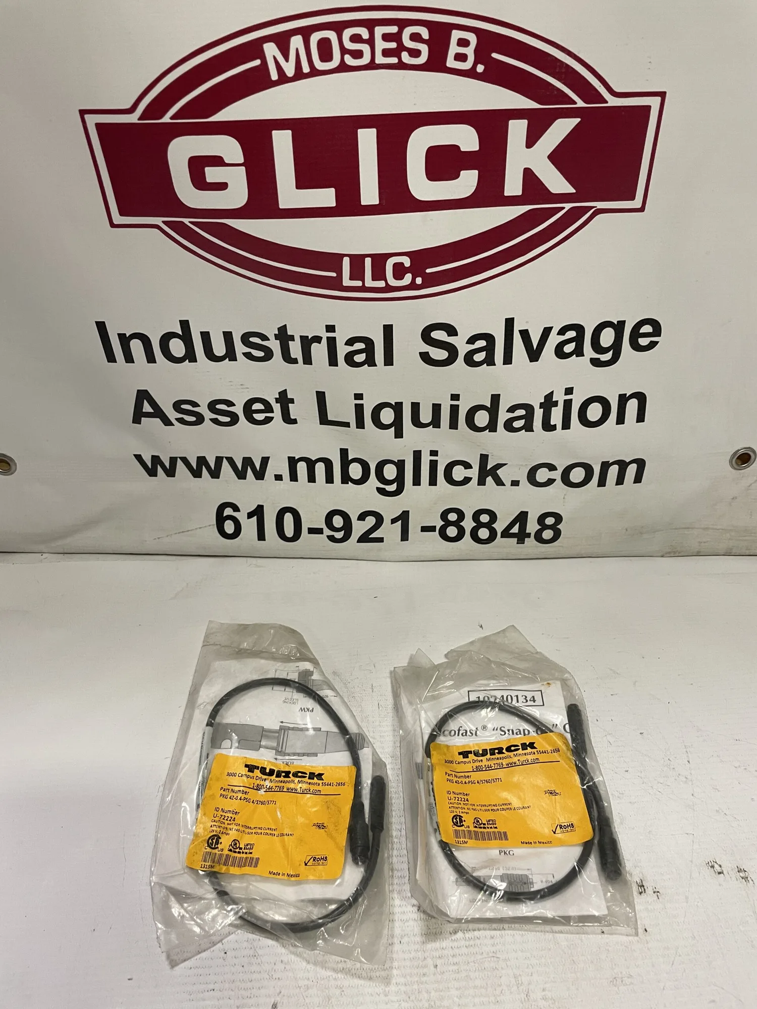 Turck PKG 4Z-0.4-PSG 4/S760/S771 Cordset 0.40m M8 4-pin 125V -NIB lot of 2