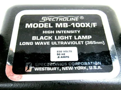 NEW SPECTROLINE MB-100X/F BLACK LIGHT LAMP WITH SPARE LAMP MB100XF