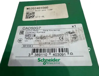 NEW SCHNEIDER ELECTRIC LAD9ET1S CONTROL RELAY 120V 50/60HZ 10A 600V CAD50G7
