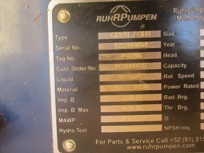 USED RUHRPUMPEN CPO-L