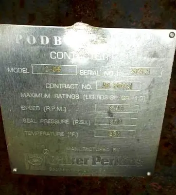 Podbielniak D-36 centrifugal contactor, 316SS.