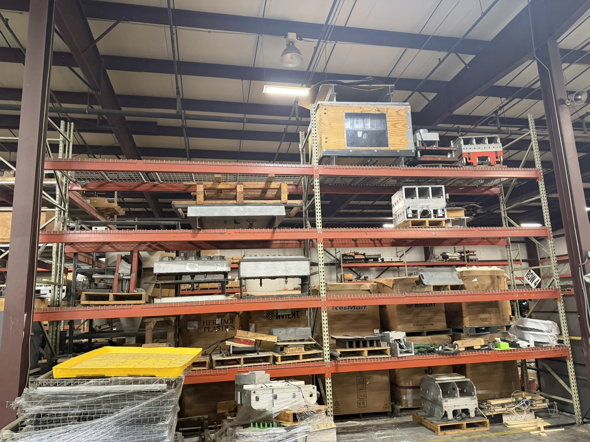 (2) sections of Teardrop style pallet racking, includes (3) 42" deep x 16' tall uprights, (16) 12' c...