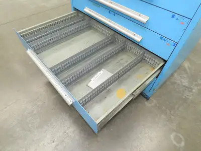 Nu-Era Modular Tool Storage Cabinet 10 Drawer 45x28x61" Stanley Vidmar Blue