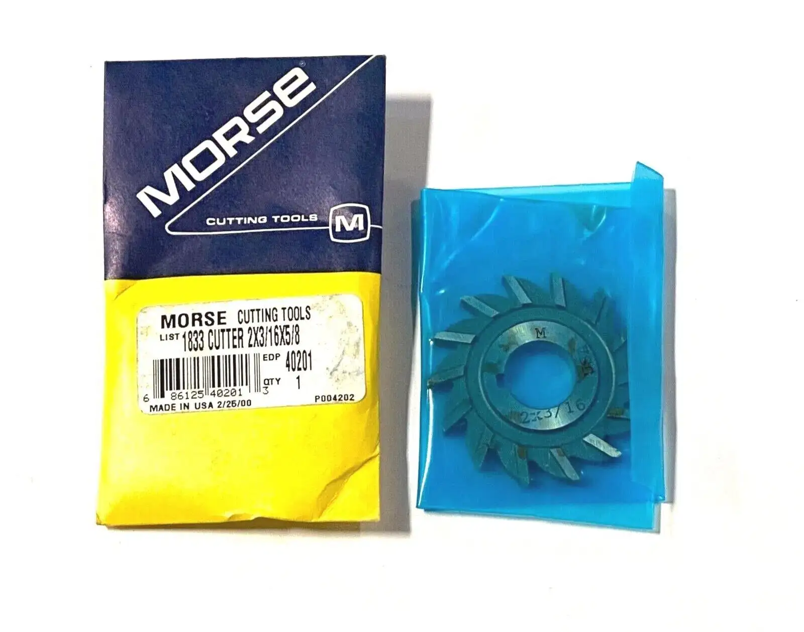 Morse 2" x 3/16" x 5/8" Side Milling Cutter HSS Straight Tooth USA Made 40201