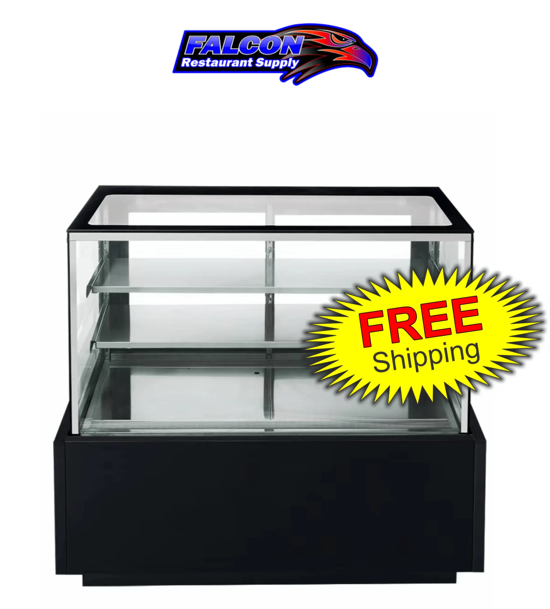 New | in-Stock Dukers New Dukers DDM48R - Straight Glass 48" Cake Showcase Display Refrigerators Illinois US | Falcon Restaurant Supply #1376318