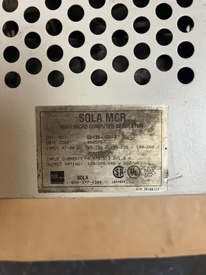 Used SOLA _UNKNOWN_ Miscellaneous Equipment (Electrical & Power) Ohio US | Surplus Asset Holdings #1242760
