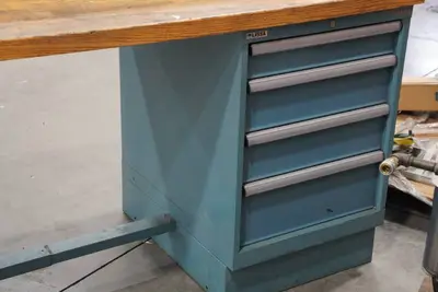 Industrial Workstation with Built-In Tool Box