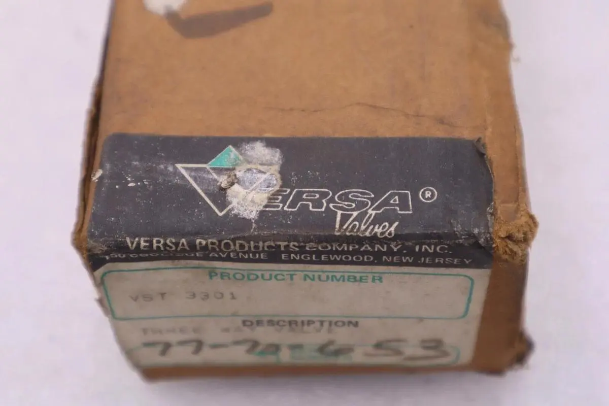 VERSA VALES VST 3301  S/N 77-70-653 THREE WAY VALVE STOCK #B-855