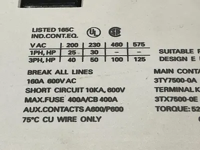 USED SIEMENS 3TF5022-OAK6-ZB01