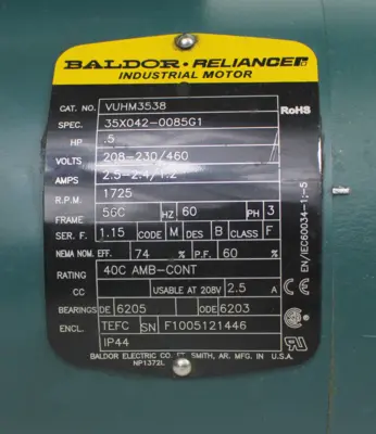 USED BALDOR RELIANCE 15Q07L56